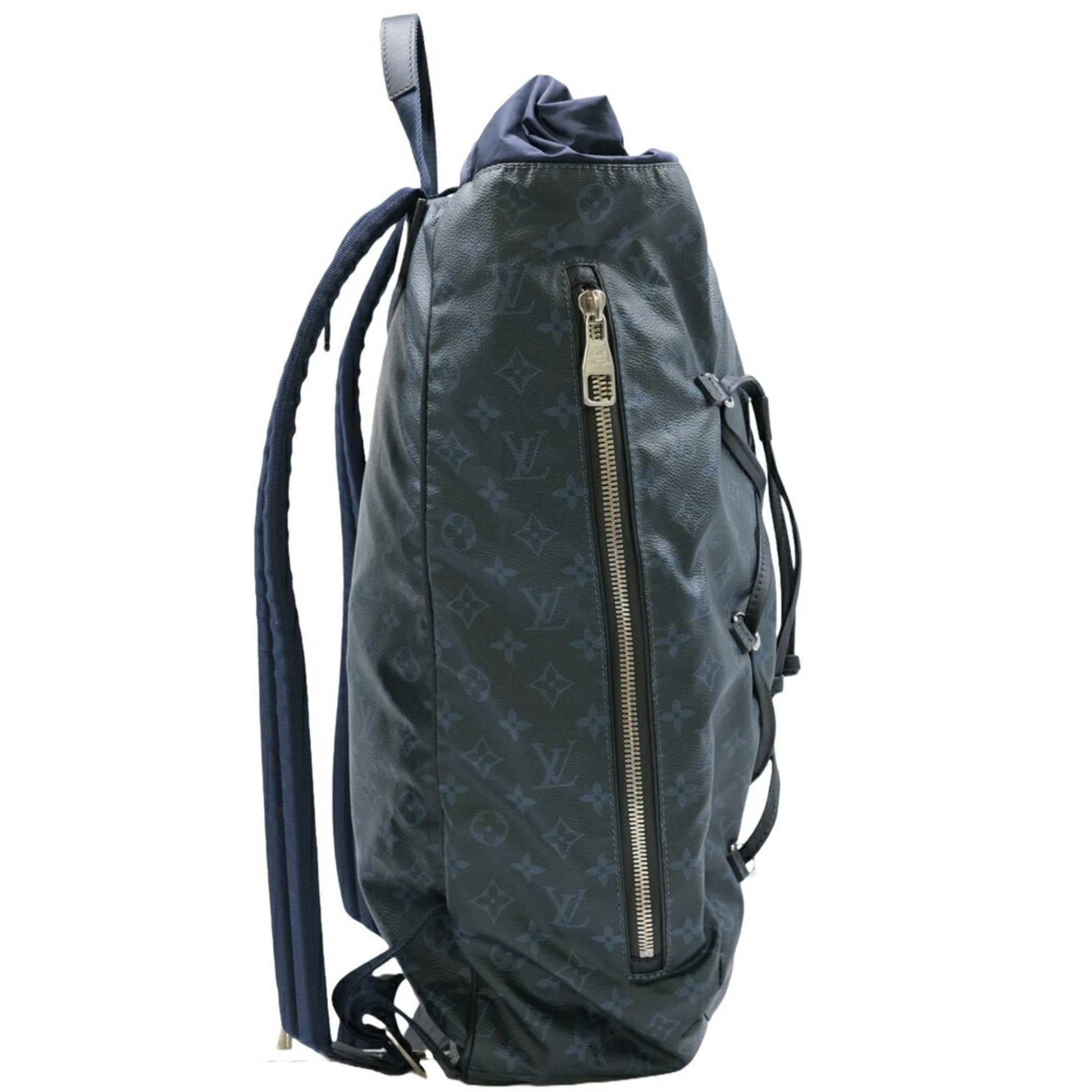 Louis Vuitton Cobalt Cabas Voyage, Blue, Canvas, backpack