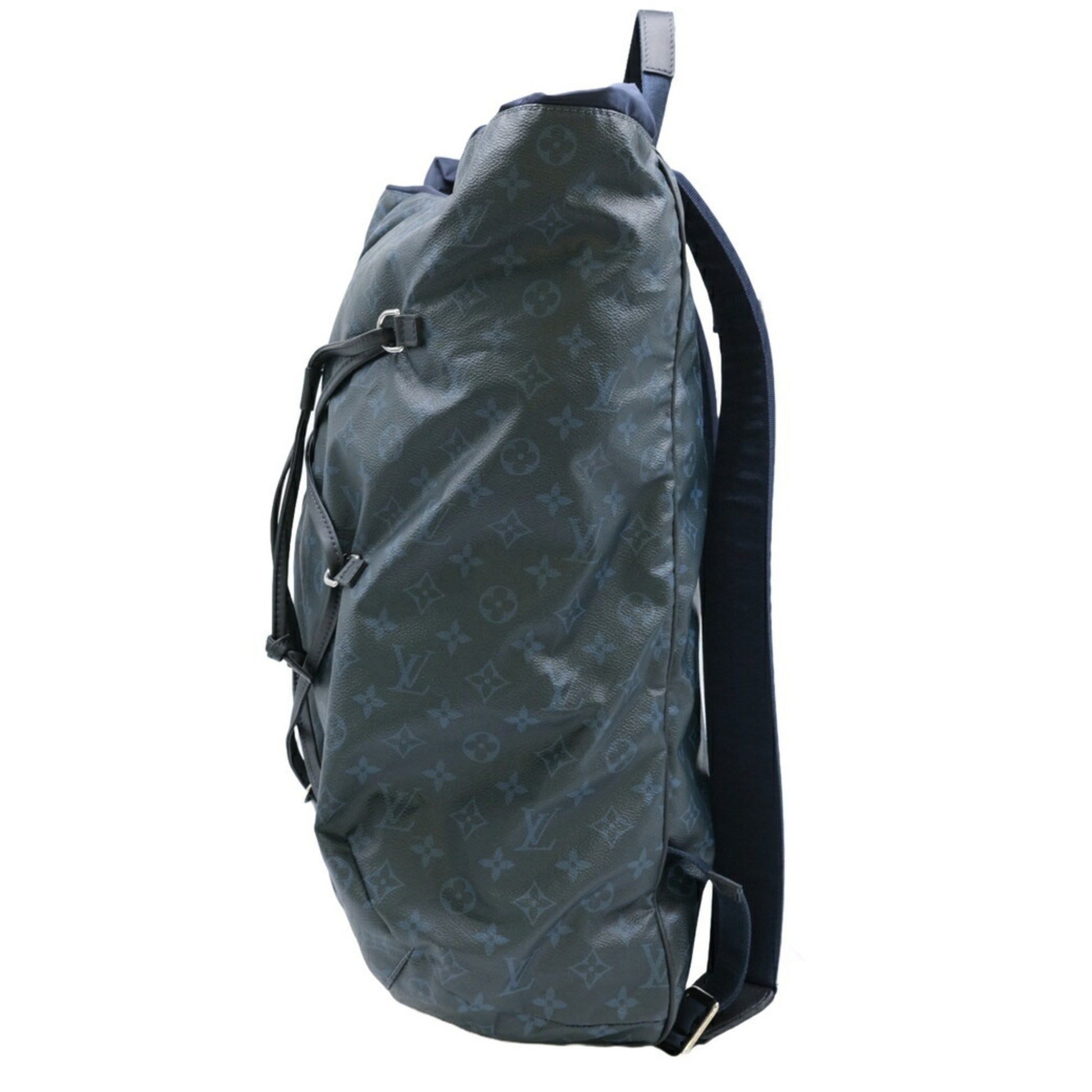 Louis Vuitton Cobalt Cabas Voyage, Blue, Canvas, backpack