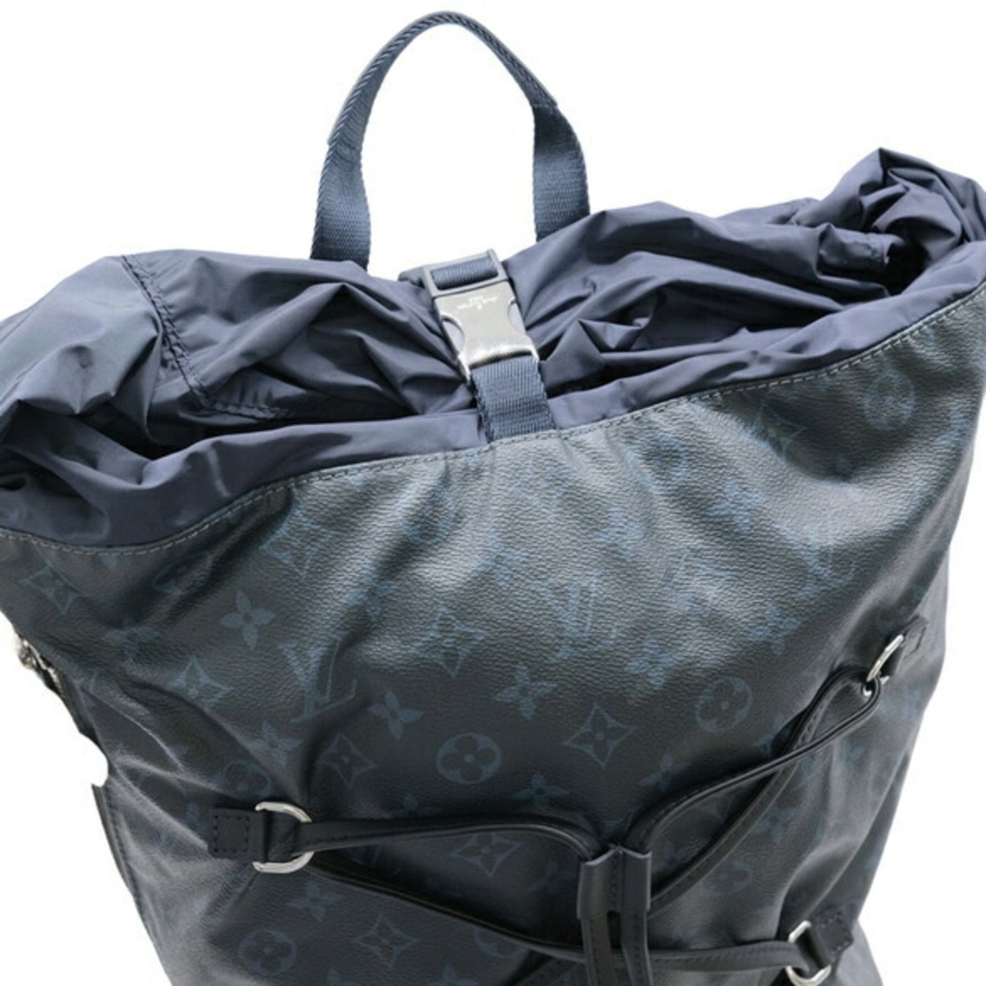 Louis Vuitton Cobalt Cabas Voyage, Blue, Canvas, backpack