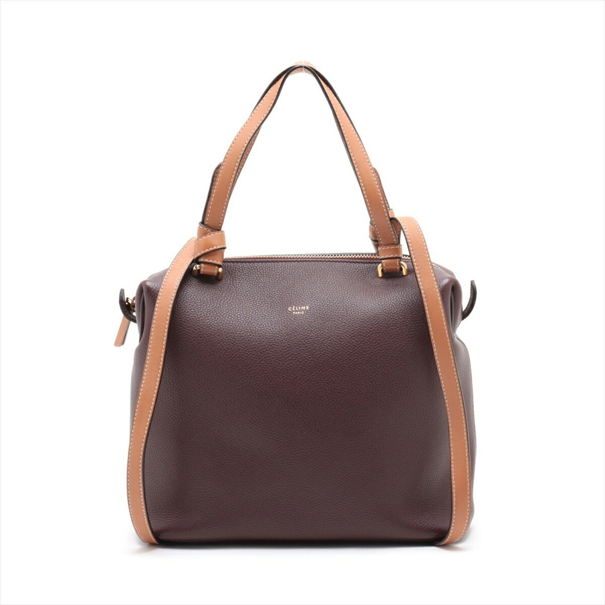 Céline Soft Cube, Brown, Leather, tote