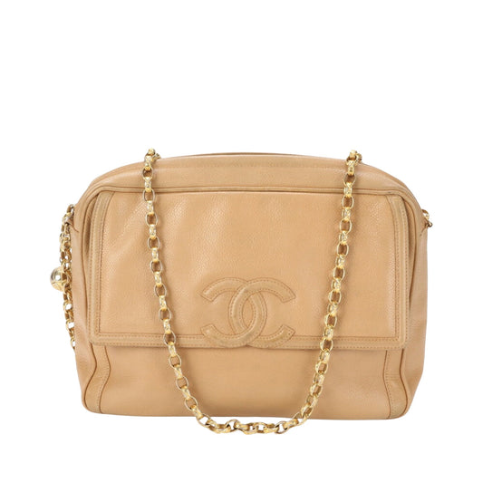 Chanel Camera, Brown, Leather, handbag