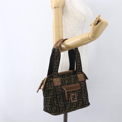 Fendi Vintage FF Zip Zucca Canvas, Brown, Canvas, Tote Bag