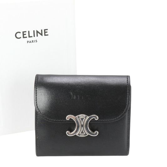 Céline, Black, Leather, wallet