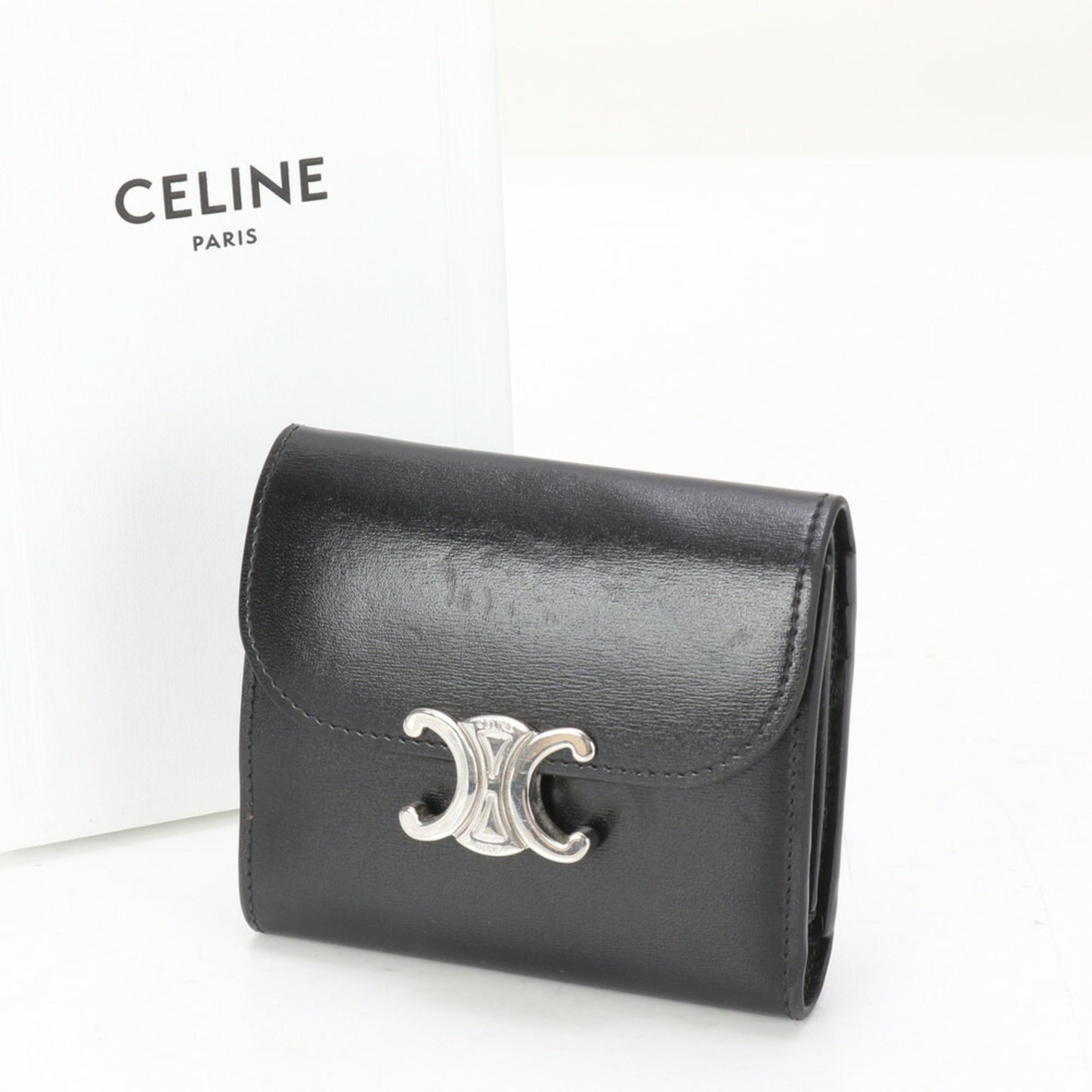 Céline, Black, Leather, wallet