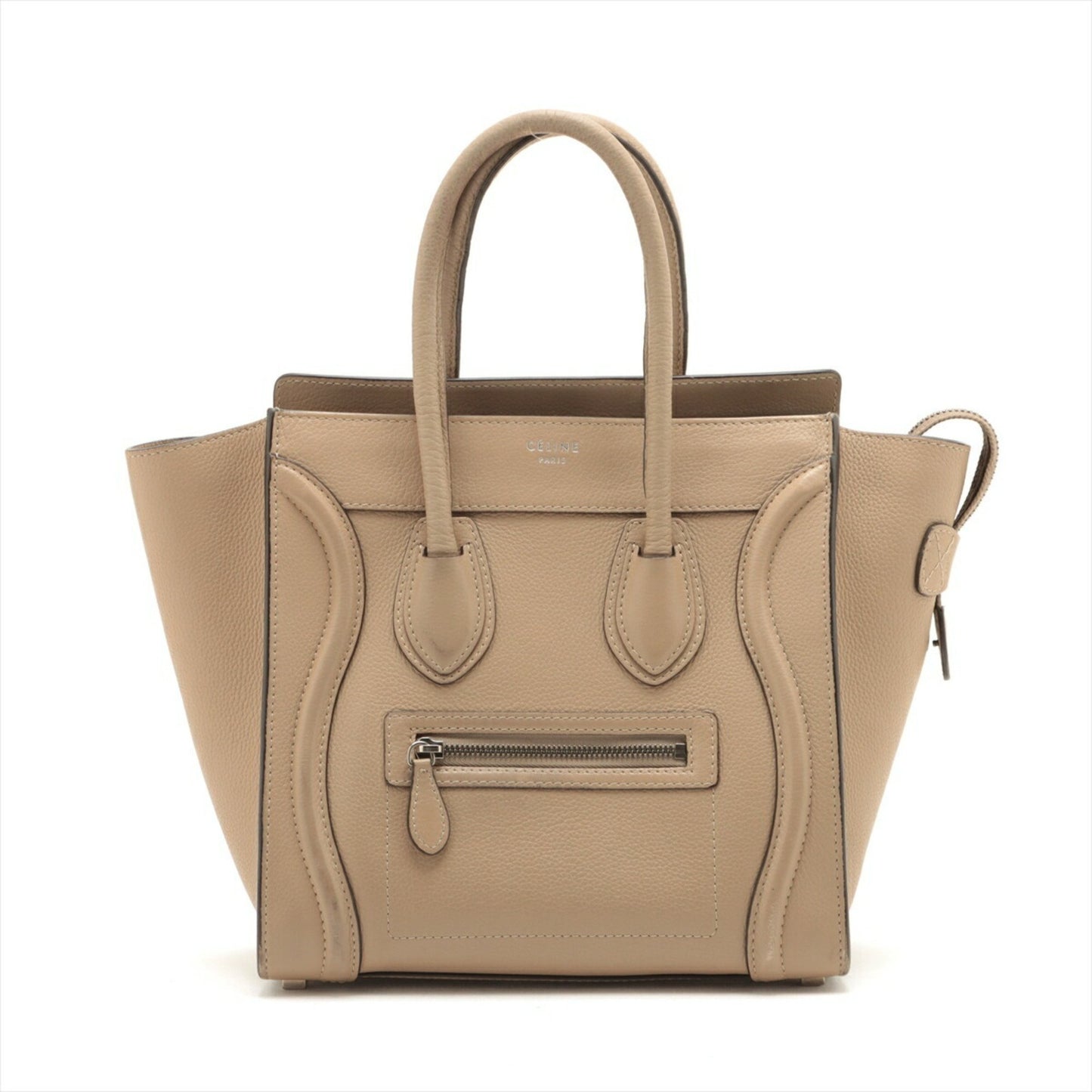 Céline Luggage, Beige, Leather, handbag