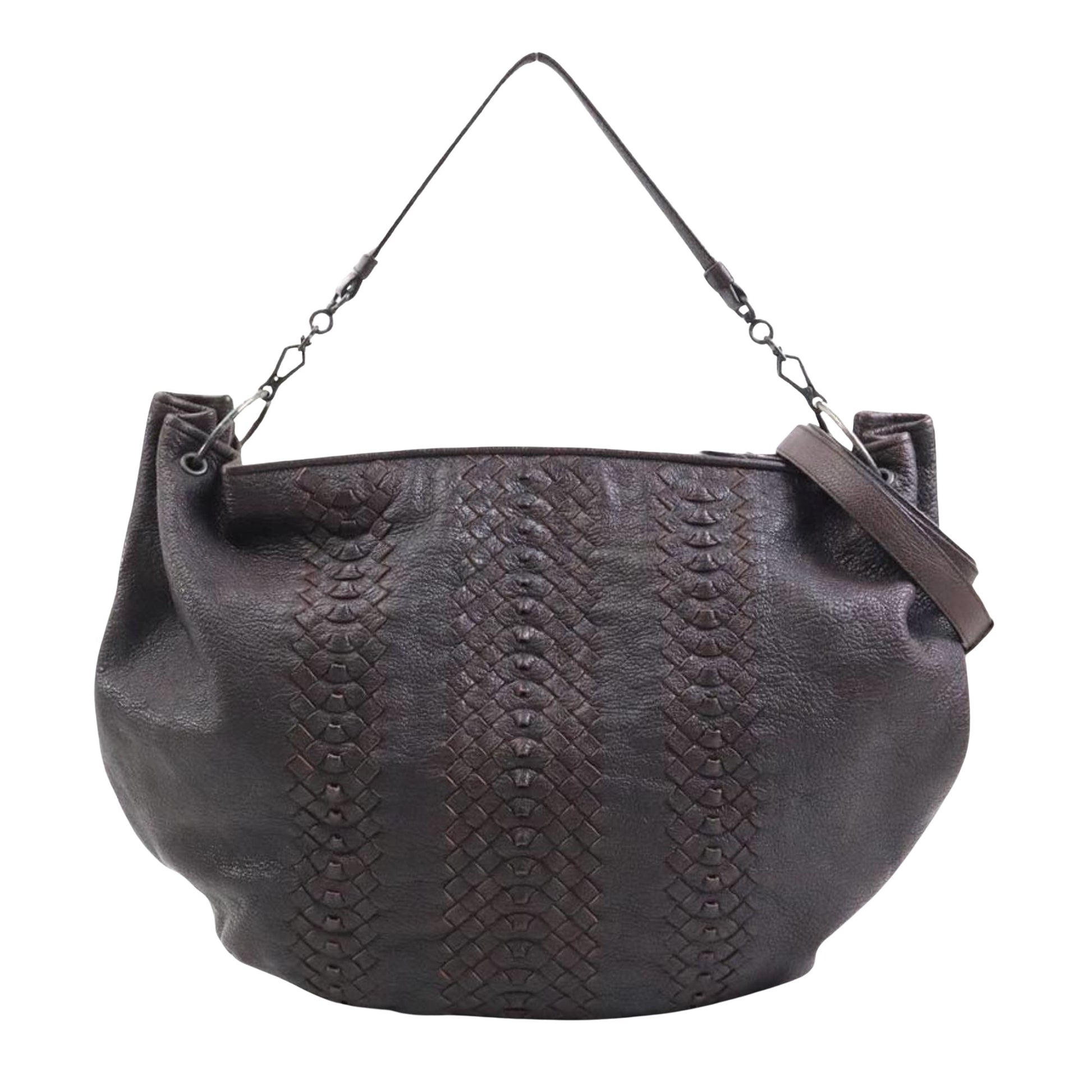 Bottega Veneta Intrecciato, Brown, Leather, shoulder