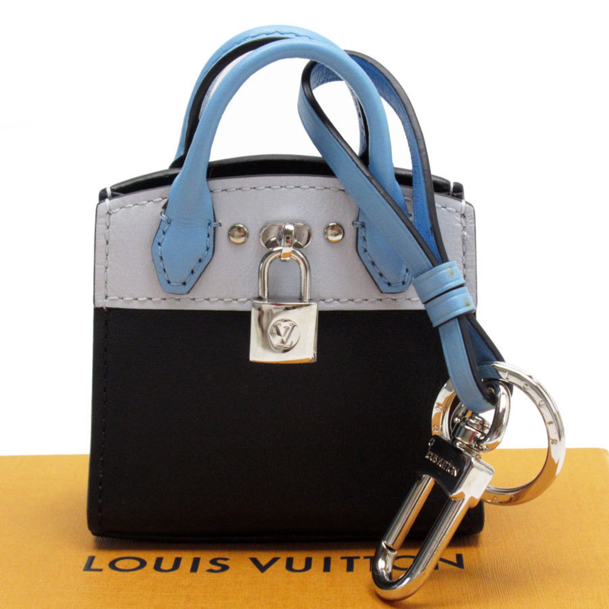 Louis Vuitton City steamer, Blue, Leather, handbag