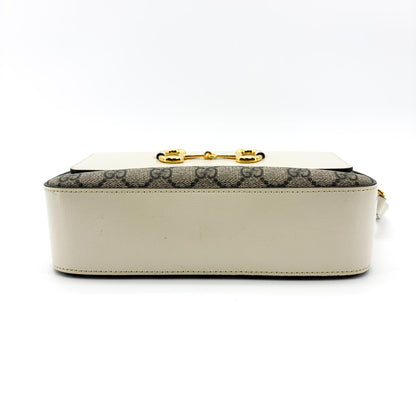 Gucci Horsebit 1955 Flap Pocket Camera GG Coated Canvas and Leather, Beige, Canvas, Shoulder Bag
