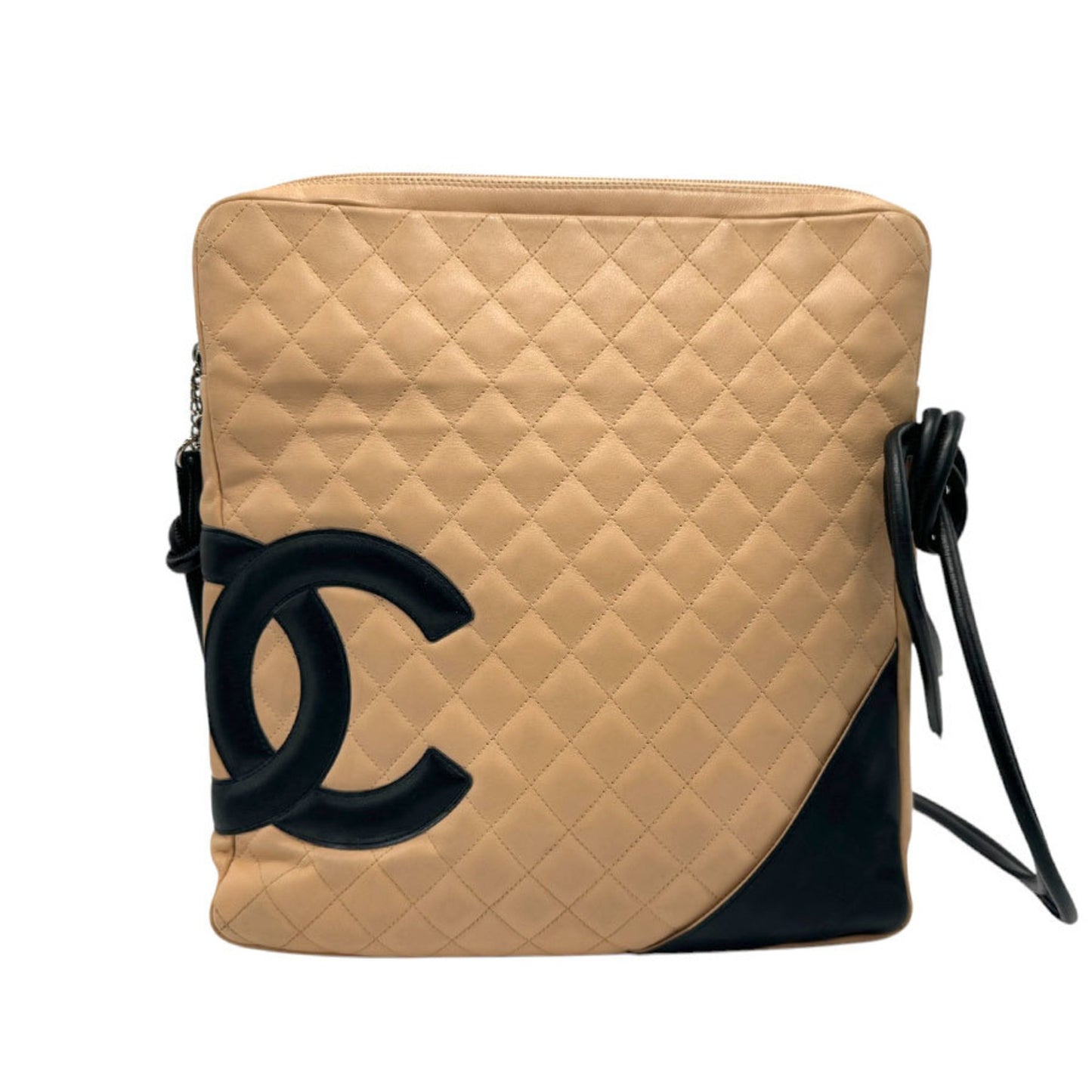 Chanel Cambon, Beige, Leather, shoulder