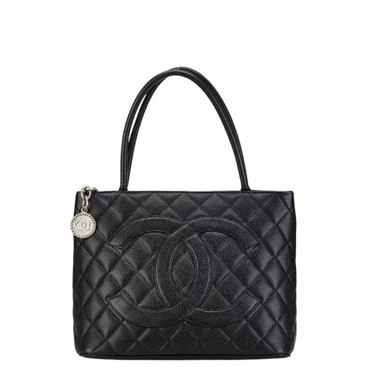 Chanel Logo CC, Black, Leather, tote