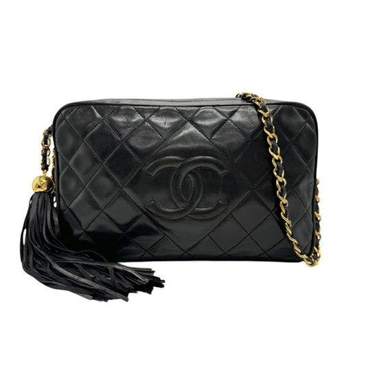 Chanel Camera, Black, Leather, shoulder