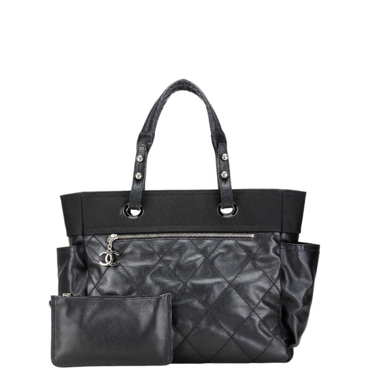 Chanel Paris Biarritz, Black, Leather, tote