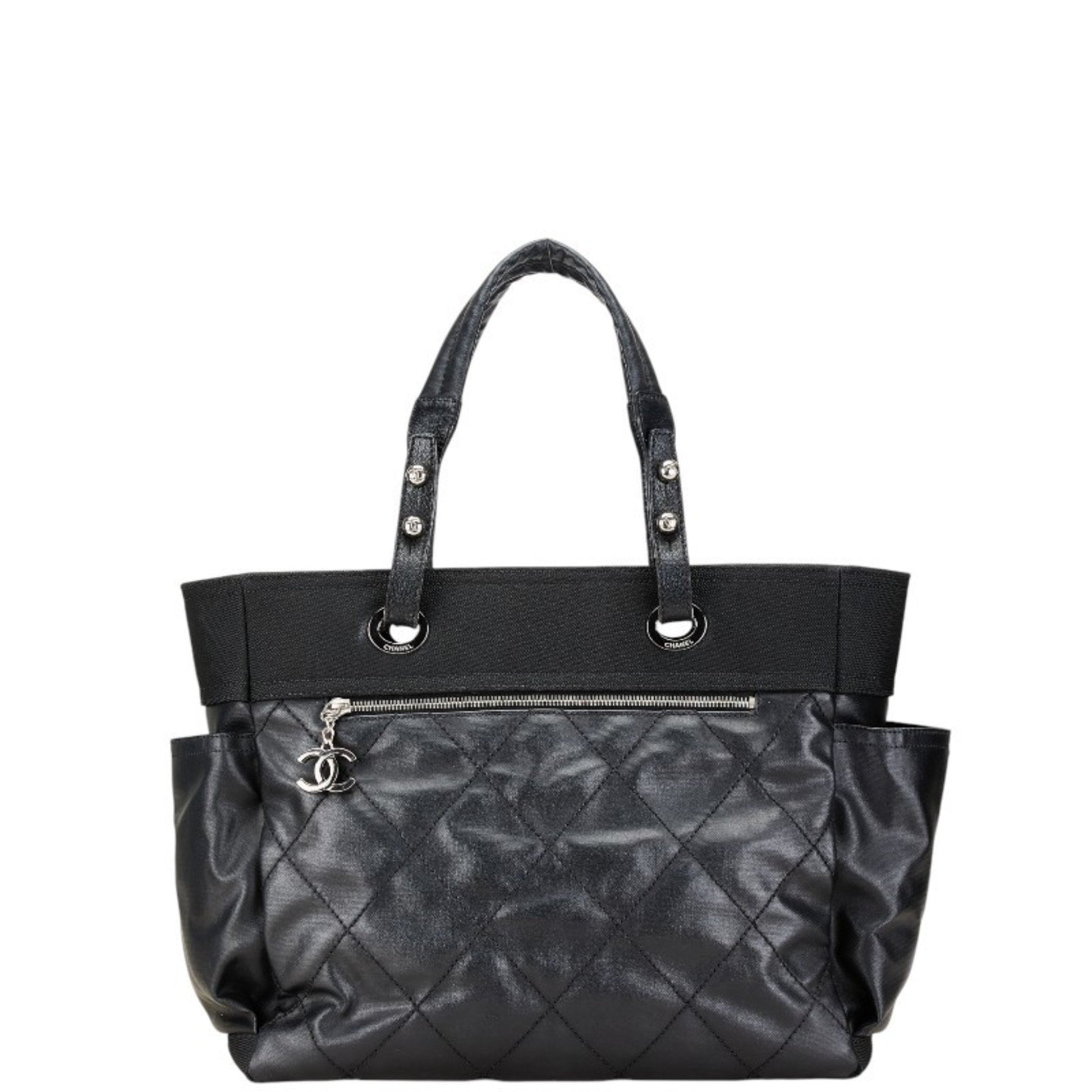 Chanel Paris Biarritz, Black, Leather, tote