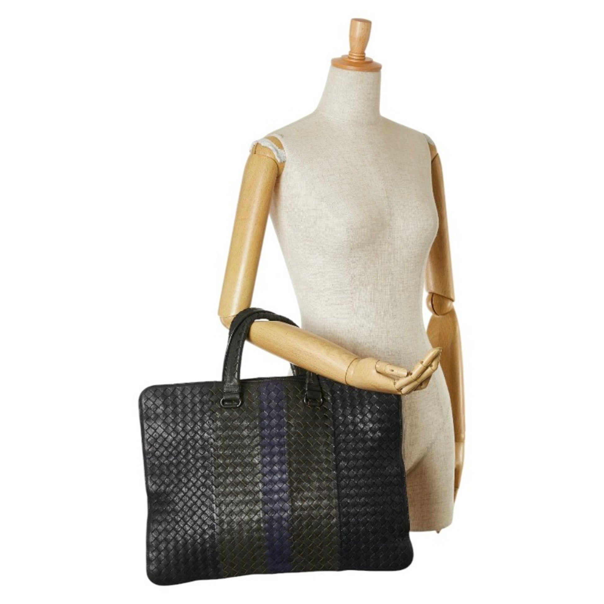 Bottega Veneta Intrecciato, Black, Leather, handbag