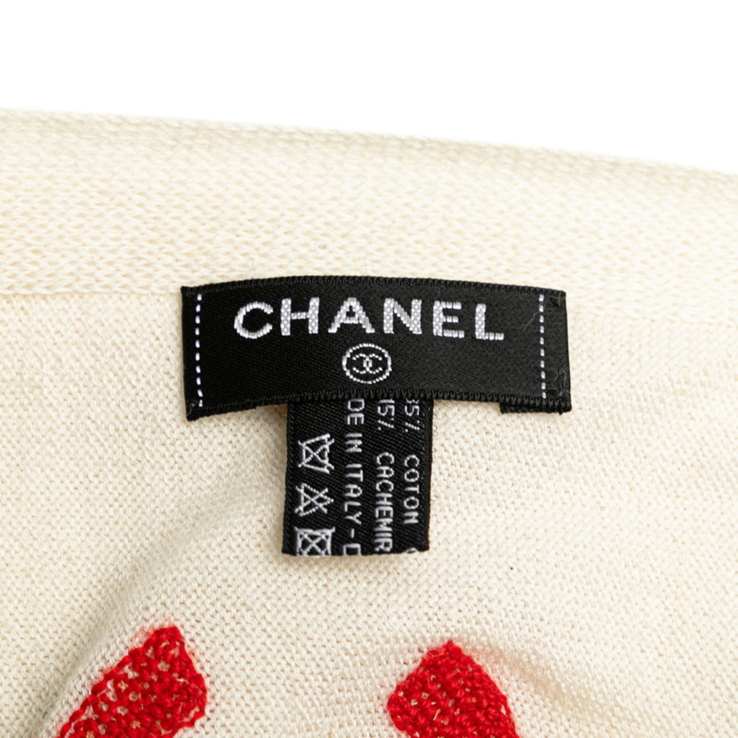 Chanel, White, Cashmere, scarf