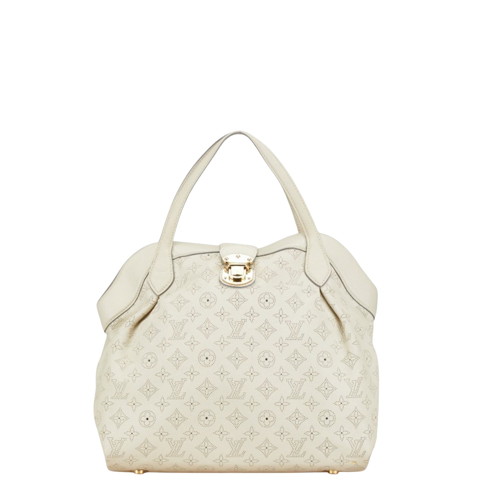 Louis Vuitton Mahina, Beige, Leather, handbag