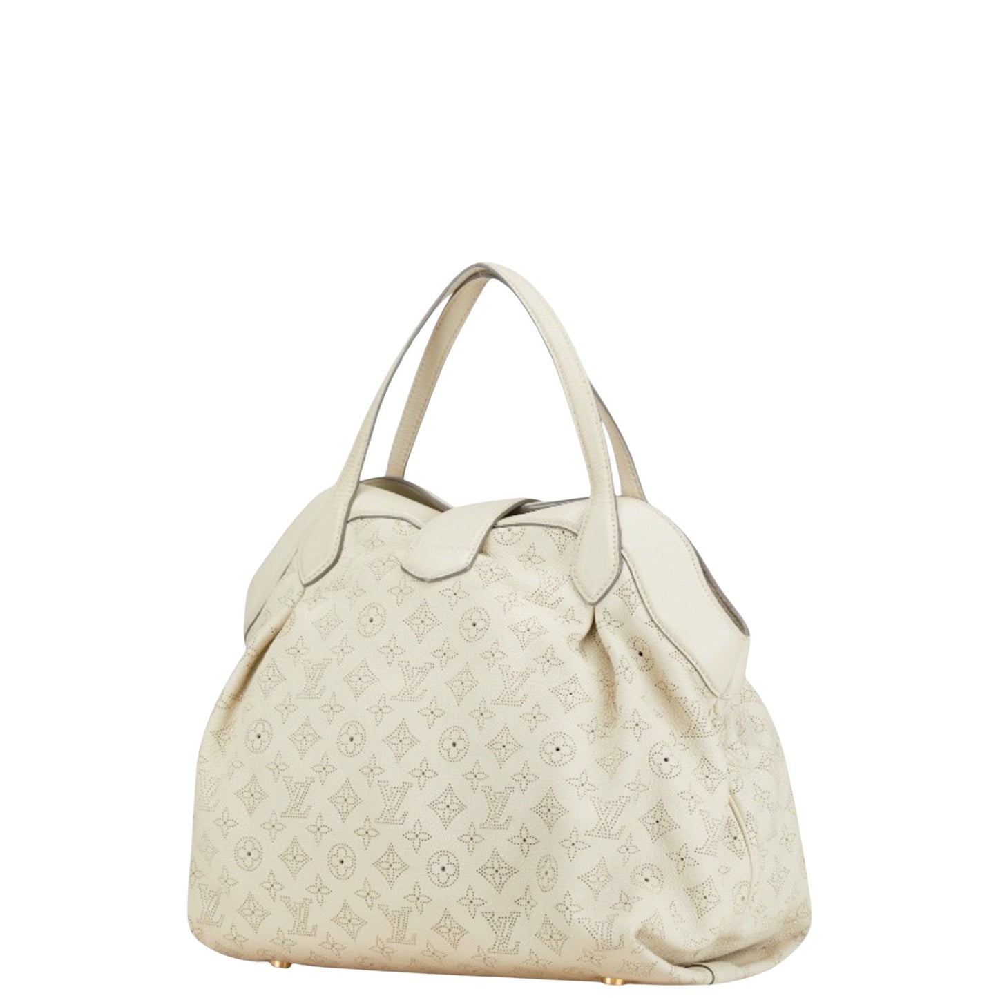 Louis Vuitton Mahina, Beige, Leather, handbag