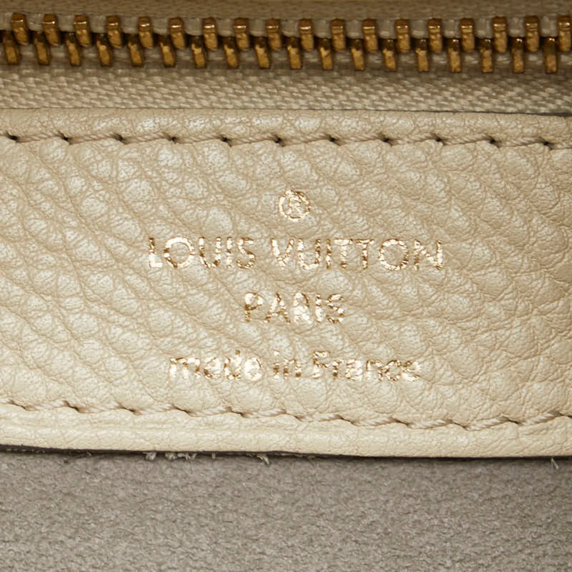 Louis Vuitton Mahina, Beige, Leather, handbag