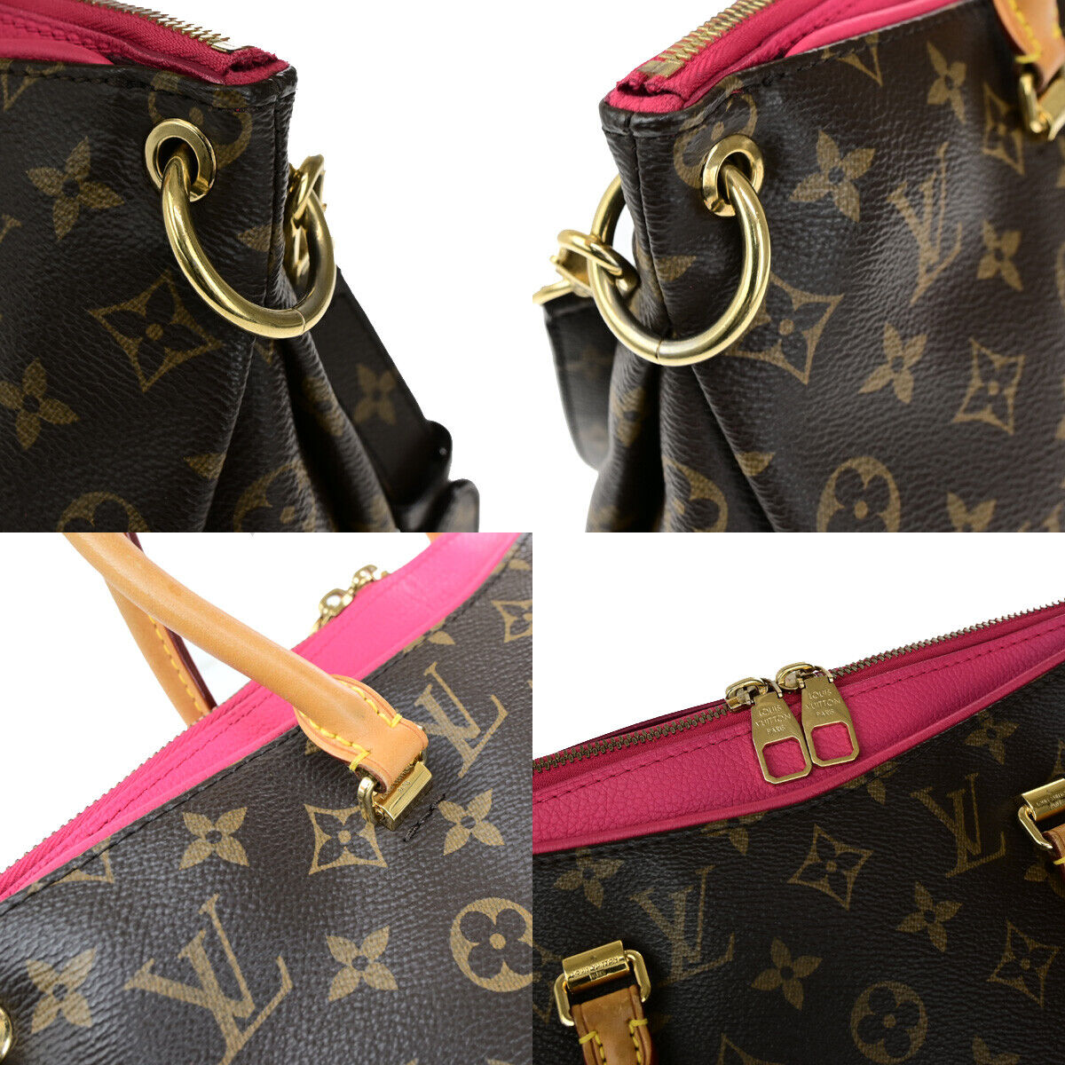 Louis Vuitton Pallas, Brown, Canvas, handbag