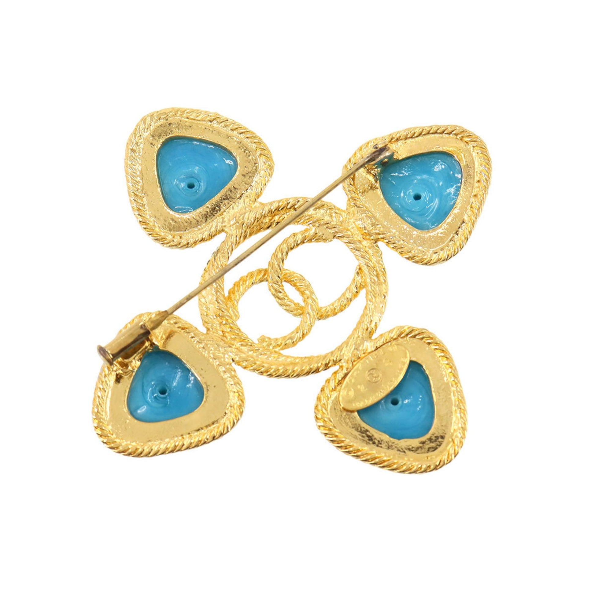 Chanel Coco Mark, Blue, Gold Plated, brooch