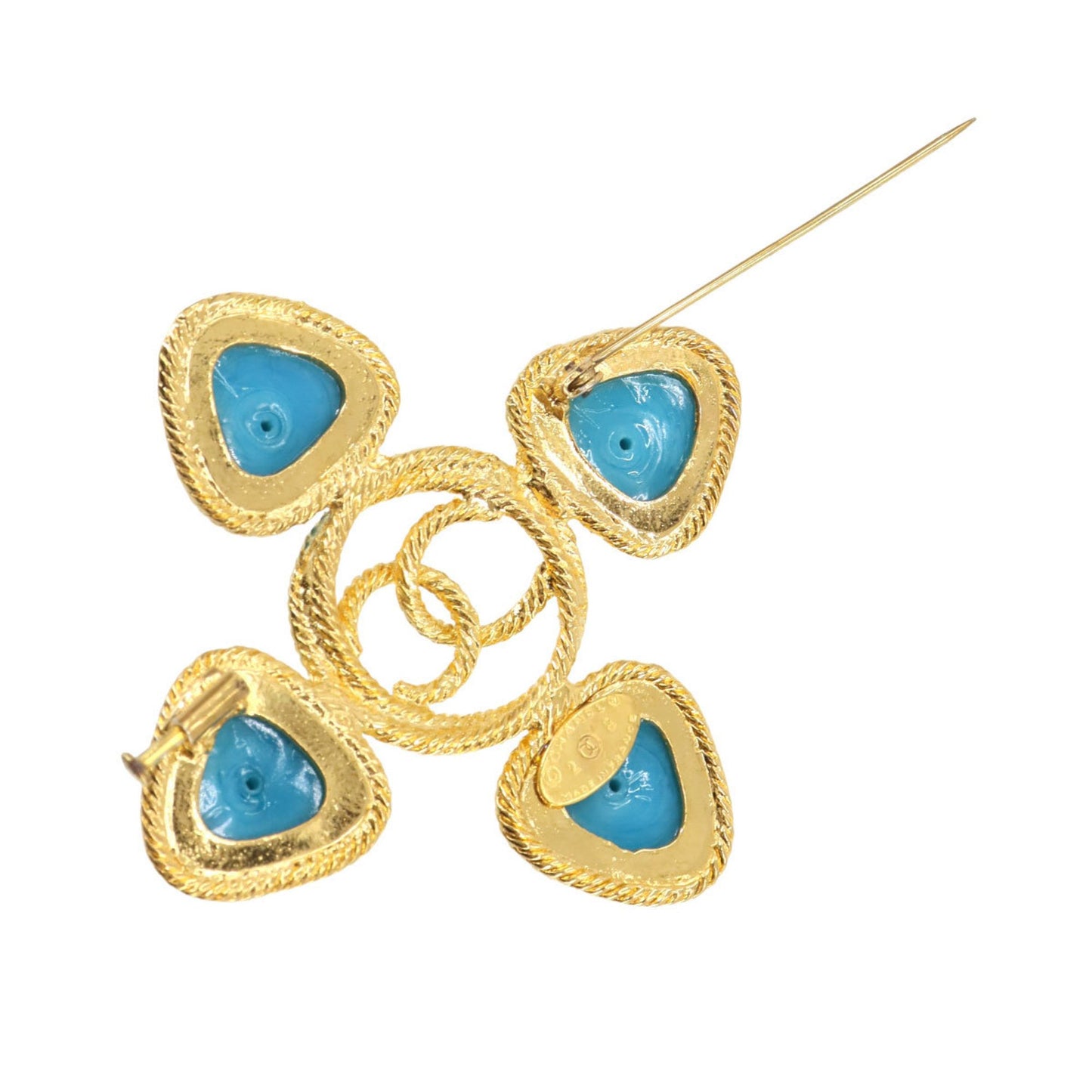 Chanel Coco Mark, Blue, Gold Plated, brooch