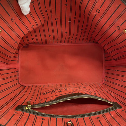 Louis Vuitton Neverfull MM, Brown, Canvas, tote