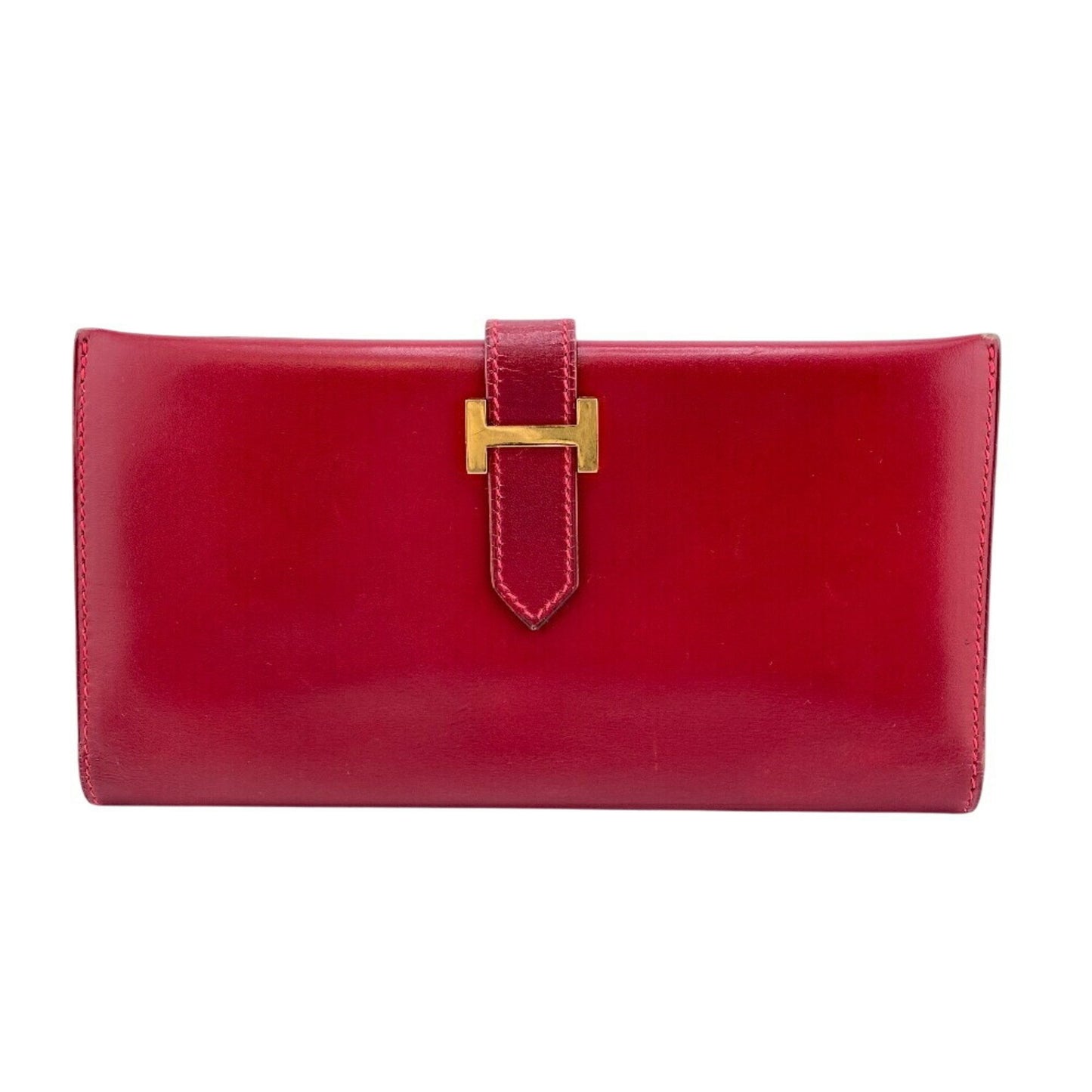 Hermès Béarn, Red, Leather, wallet