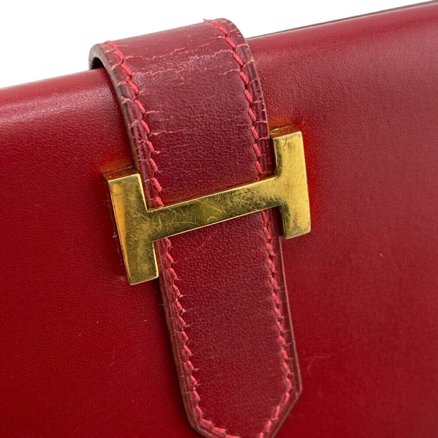 Hermès Béarn, Red, Leather, wallet