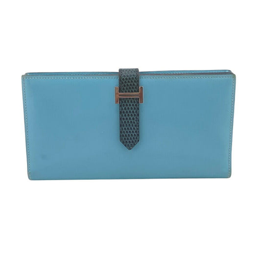 Hermès Béarn, Blue, Leather, wallet