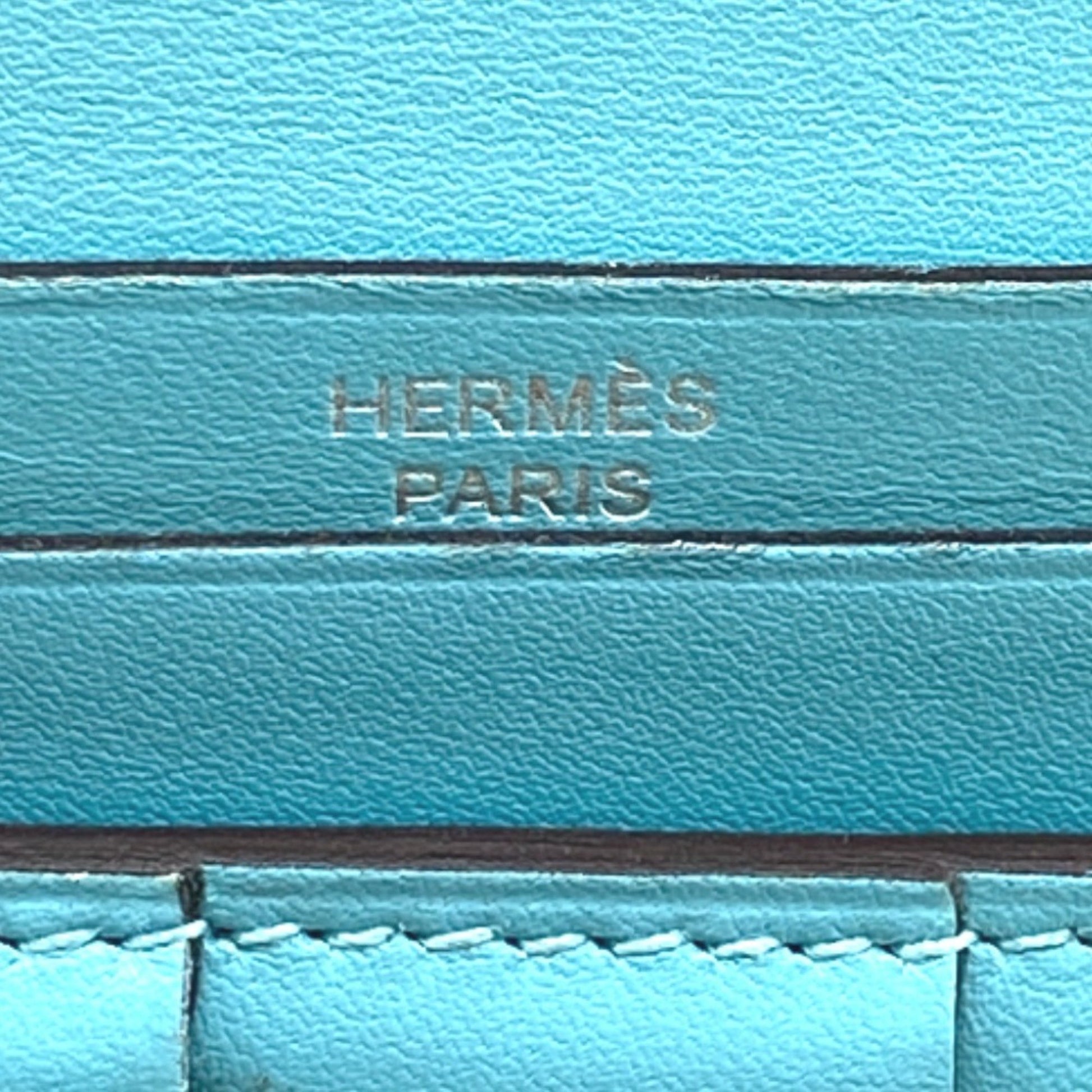 Hermès Béarn, Blue, Leather, wallet