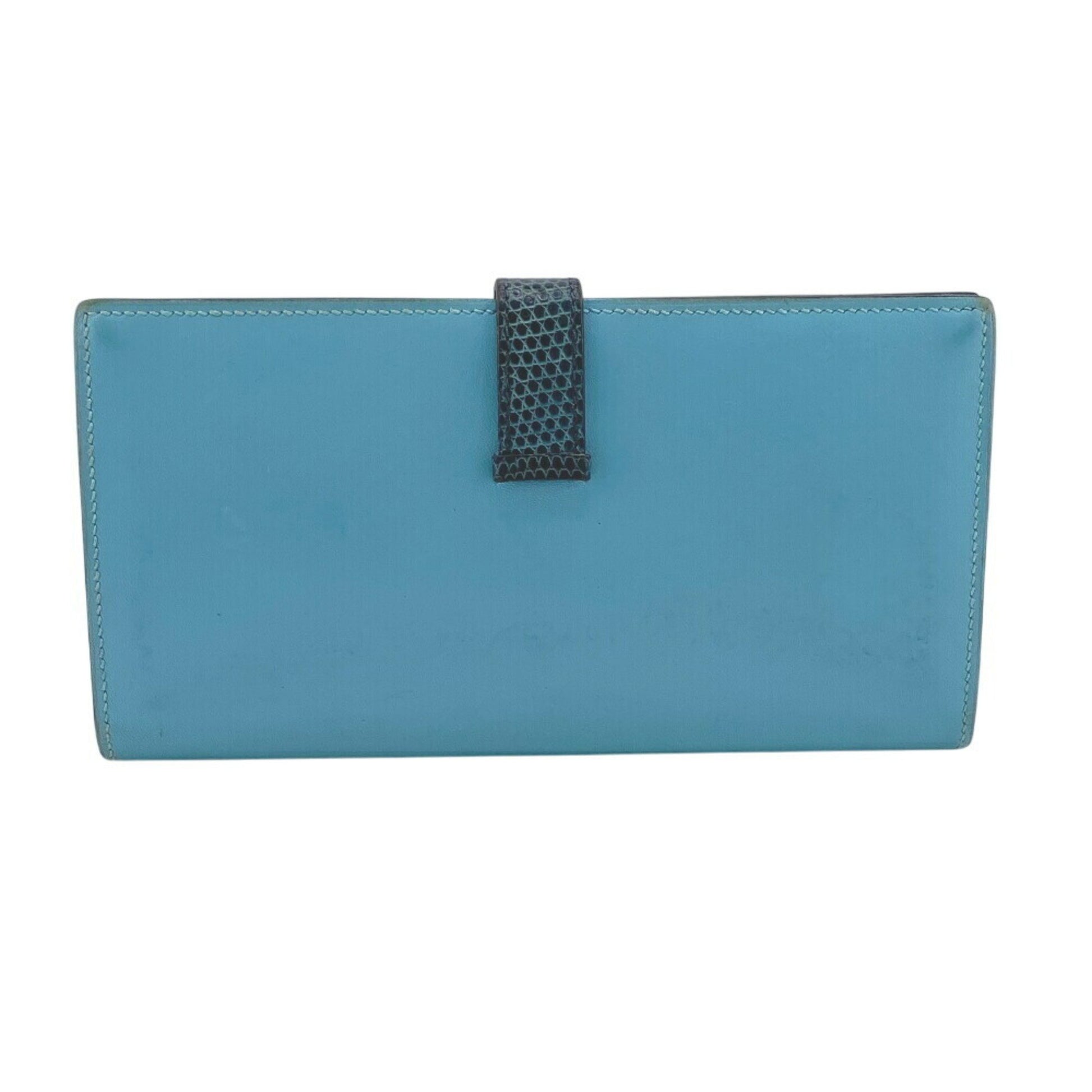 Hermès Béarn, Blue, Leather, wallet