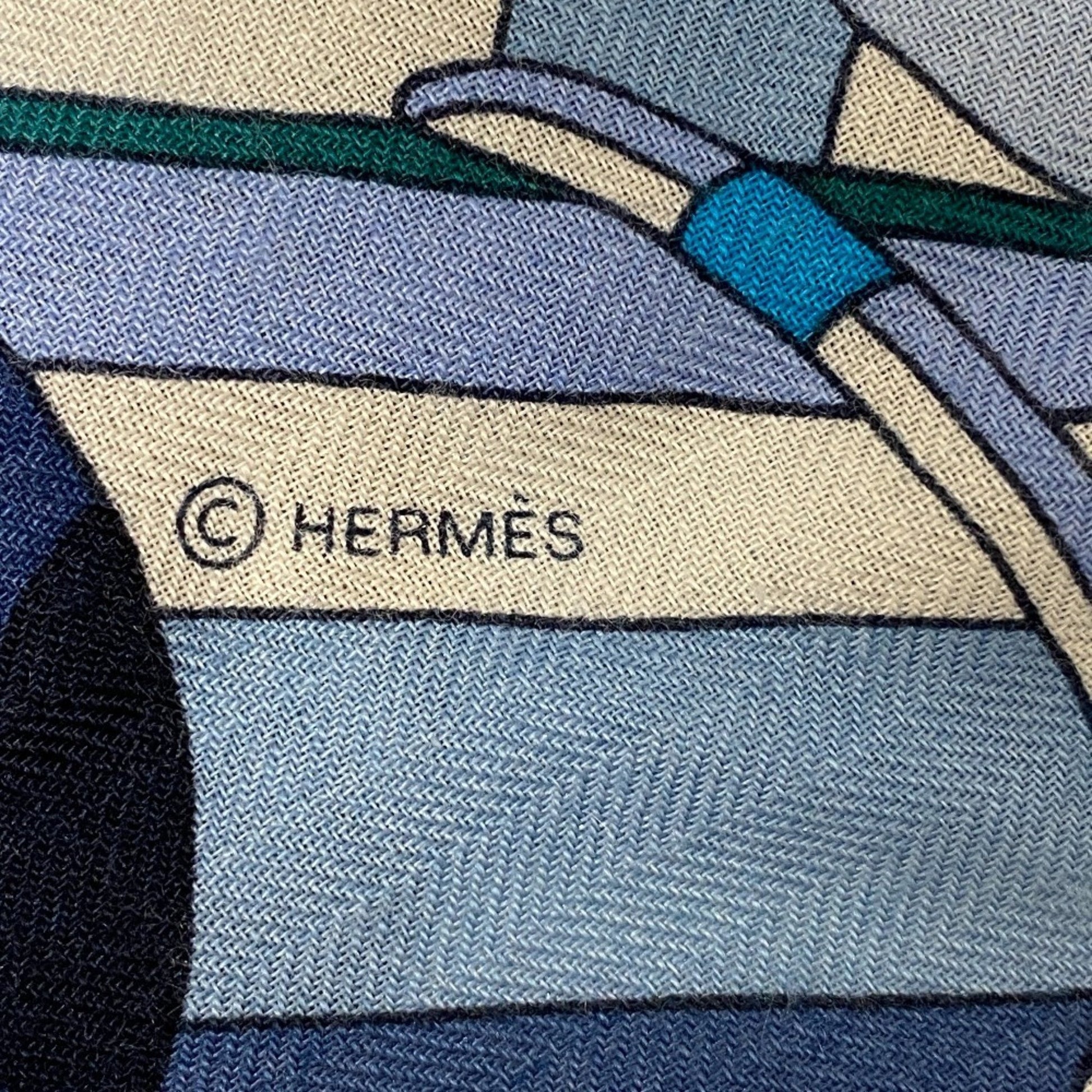 Hermès Carré 140, Blue, Cashmere, scarf