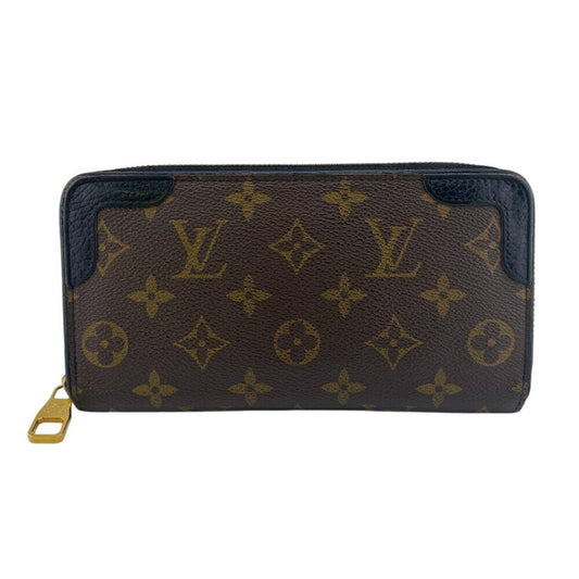 Louis Vuitton Retiro, Black, Canvas, wallet