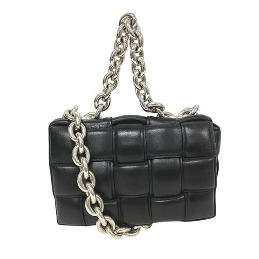 Bottega Veneta Cassette, Black, Leather, shoulder