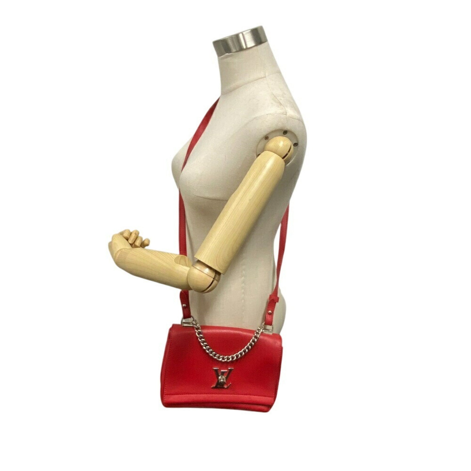 Louis Vuitton LockMe II BB, Red, Leather, shoulder
