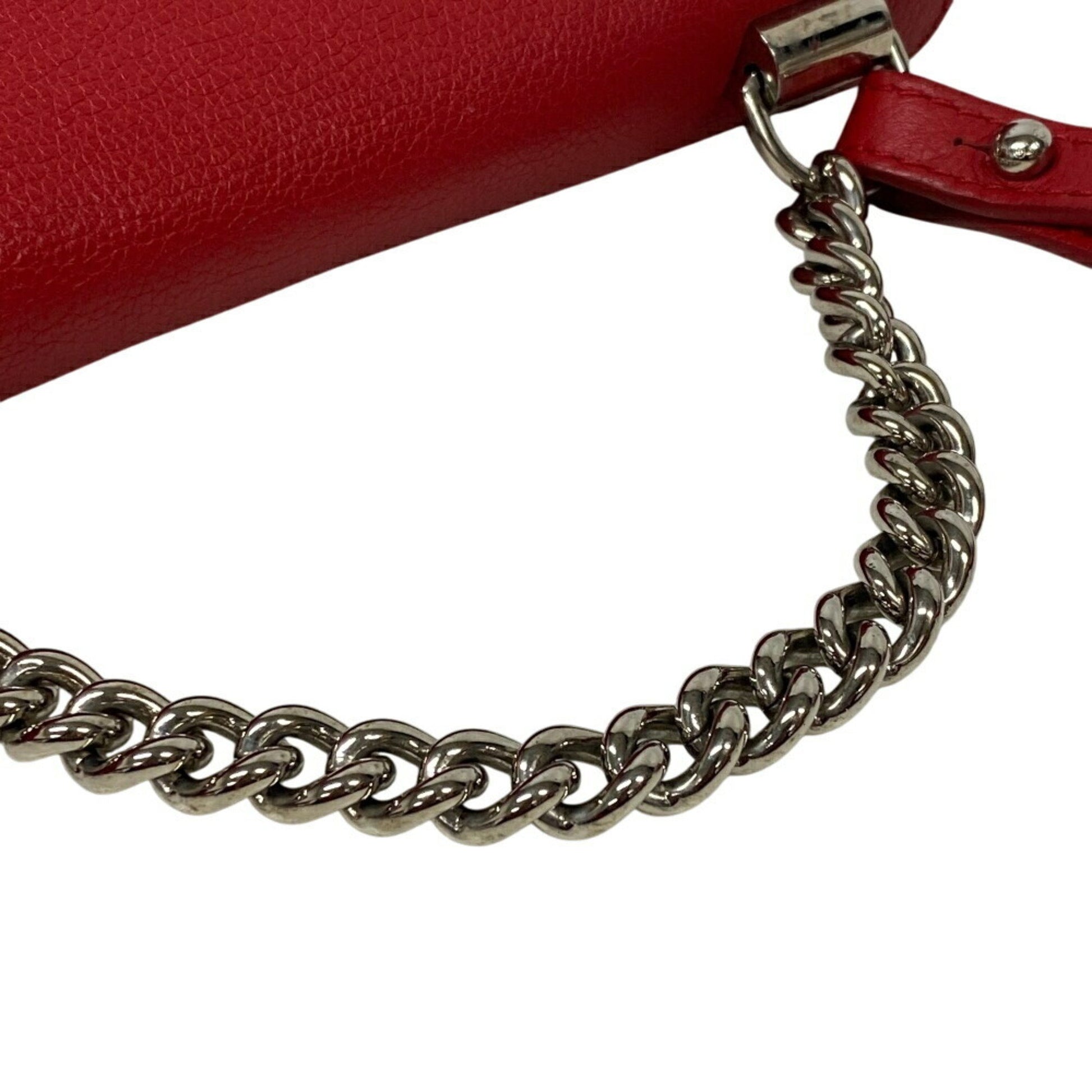 Louis Vuitton LockMe II BB, Red, Leather, shoulder