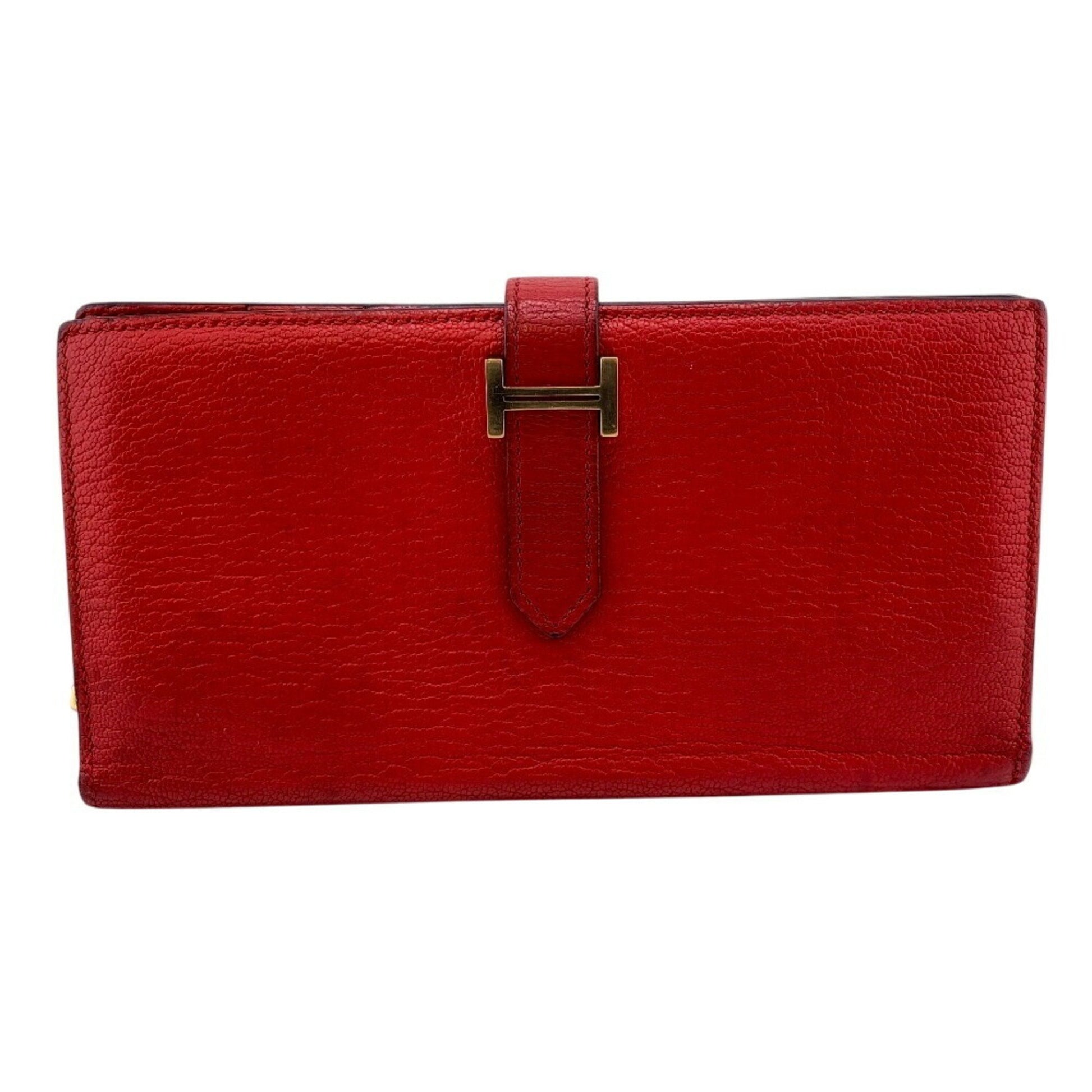 Hermès Béarn, Red, Leather, wallet