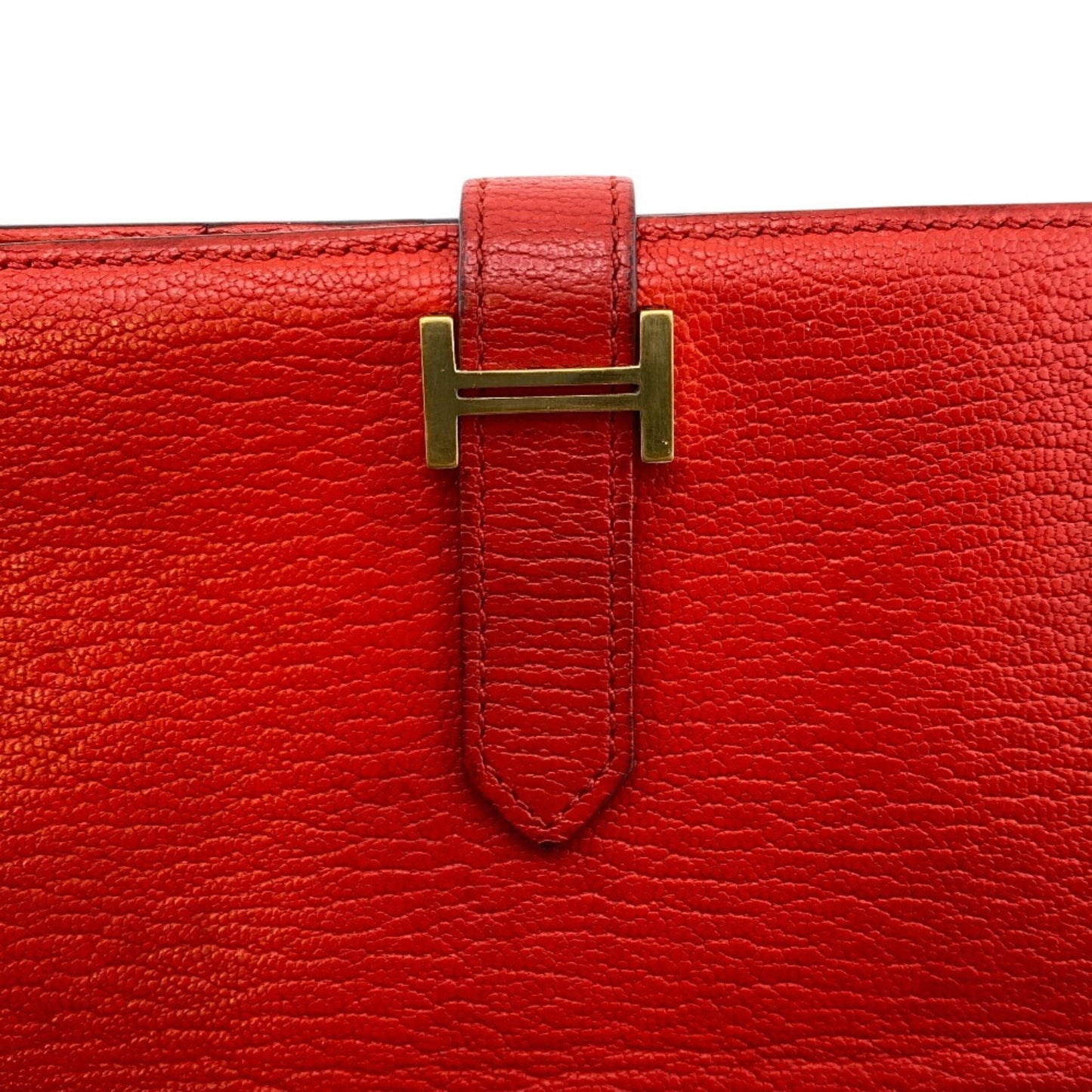 Hermès Béarn, Red, Leather, wallet