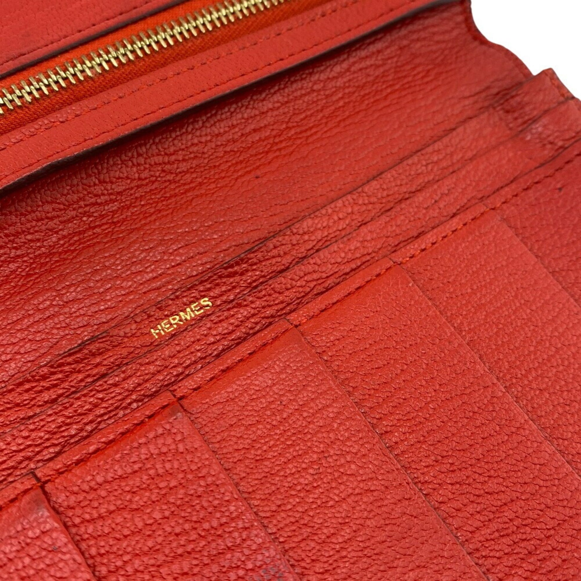 Hermès Béarn, Red, Leather, wallet