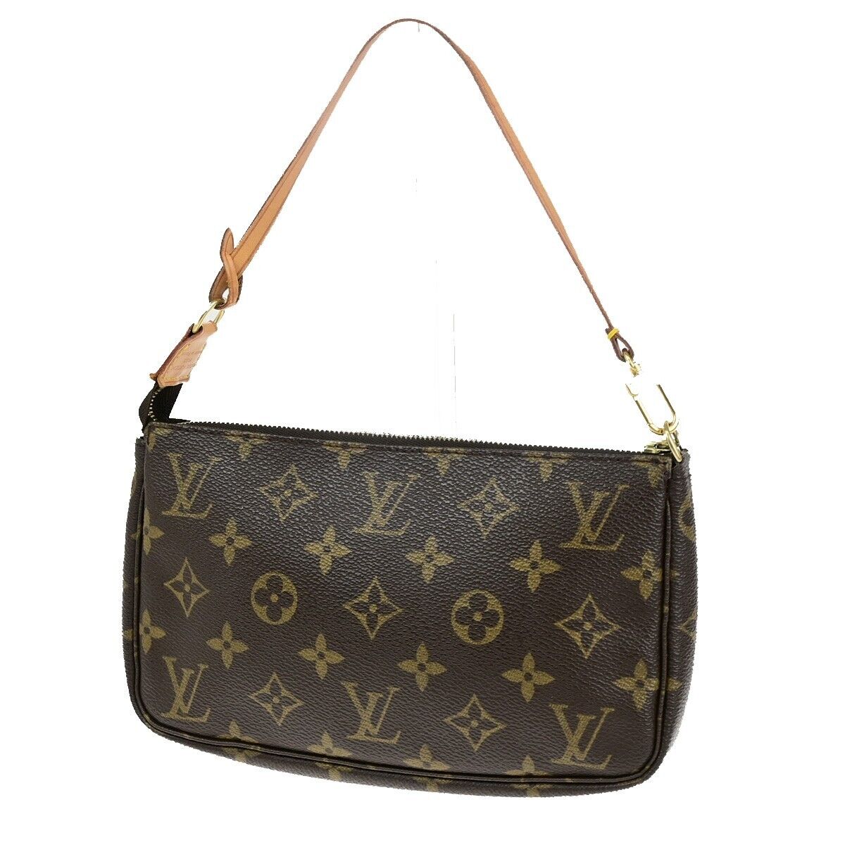 Louis Vuitton Pochette Accessoire, Brown, Canvas, clutch