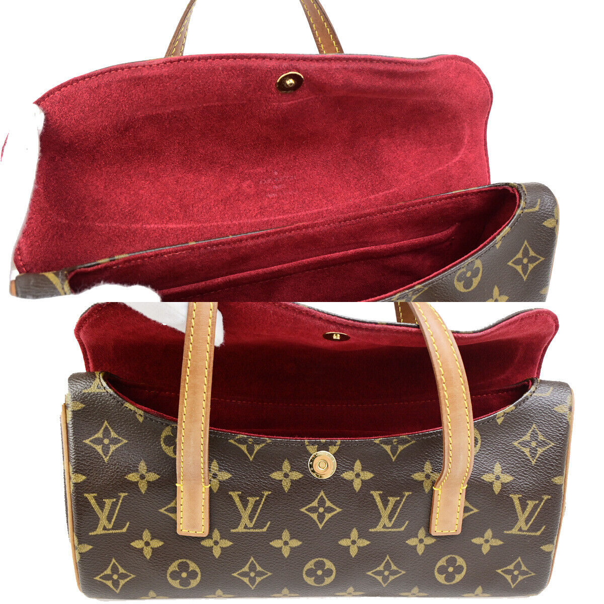 Louis Vuitton Sonatine, Brown, Canvas, handbag