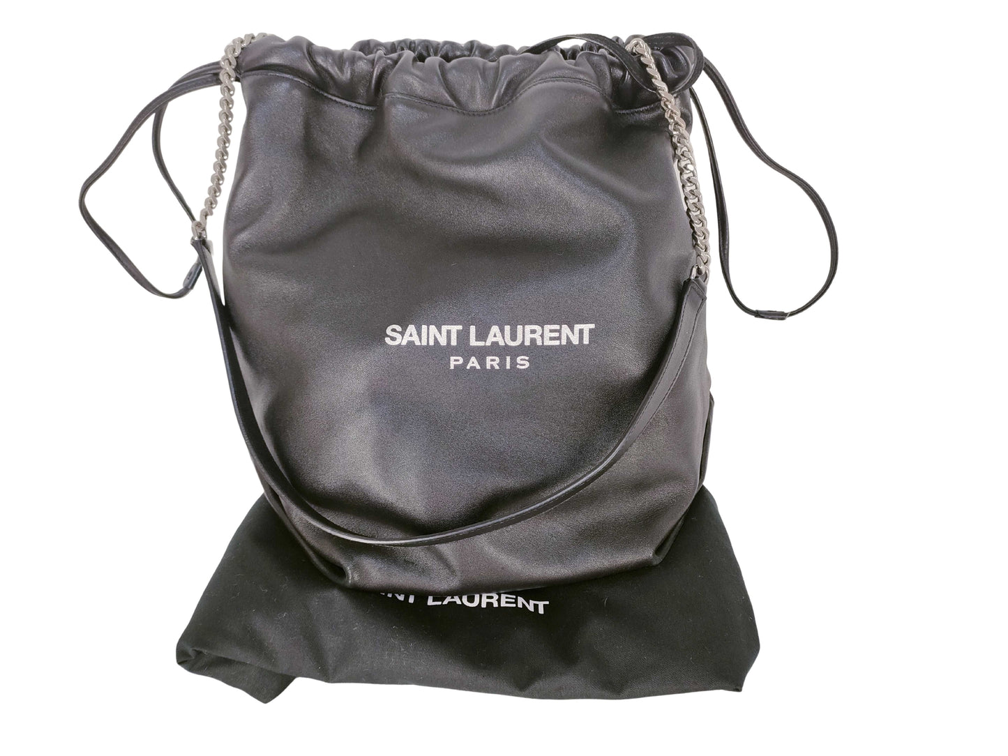 Saint Laurent Teddy, Black, Leather, shoulder