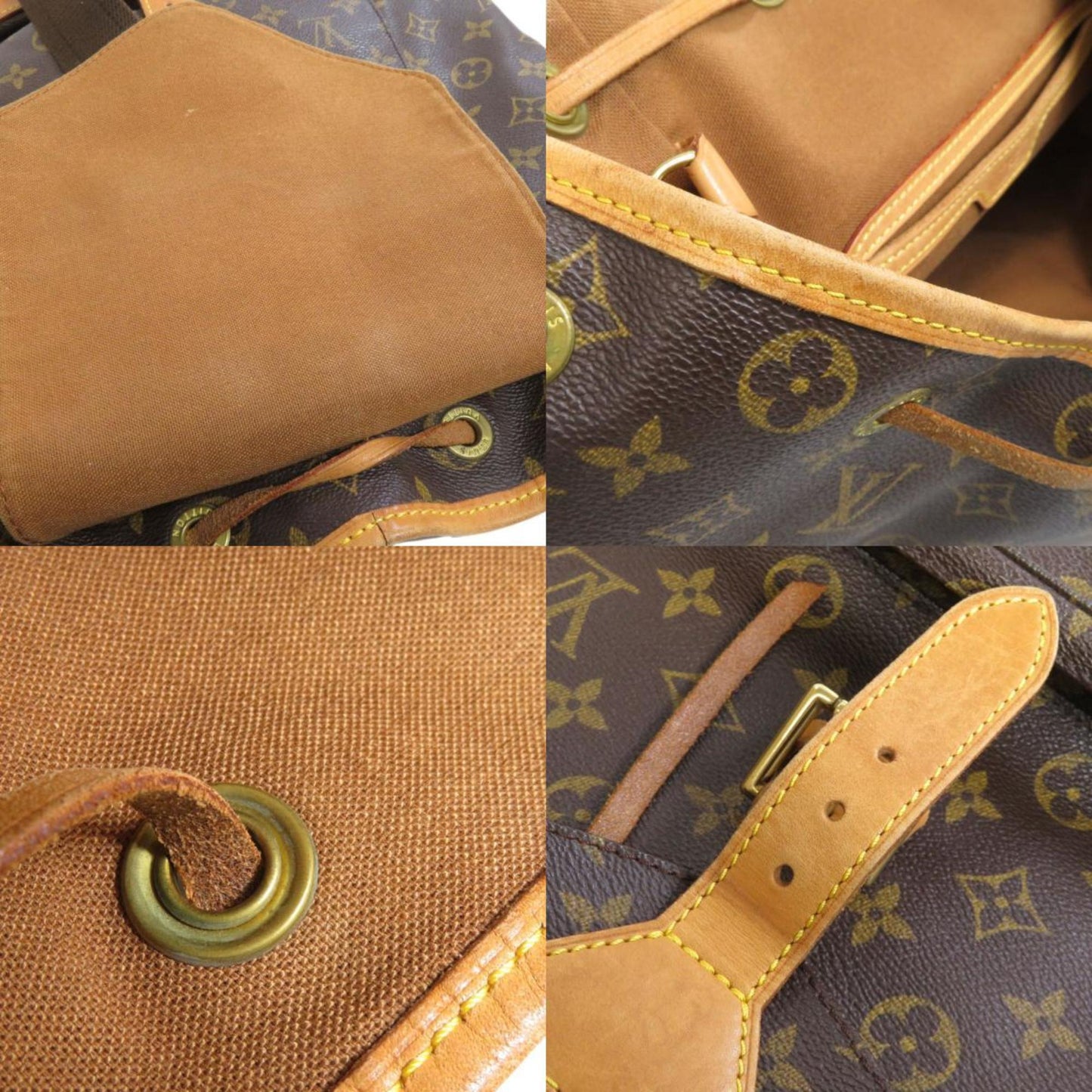 Louis Vuitton Montsouris GM, Brown, Canvas, backpack