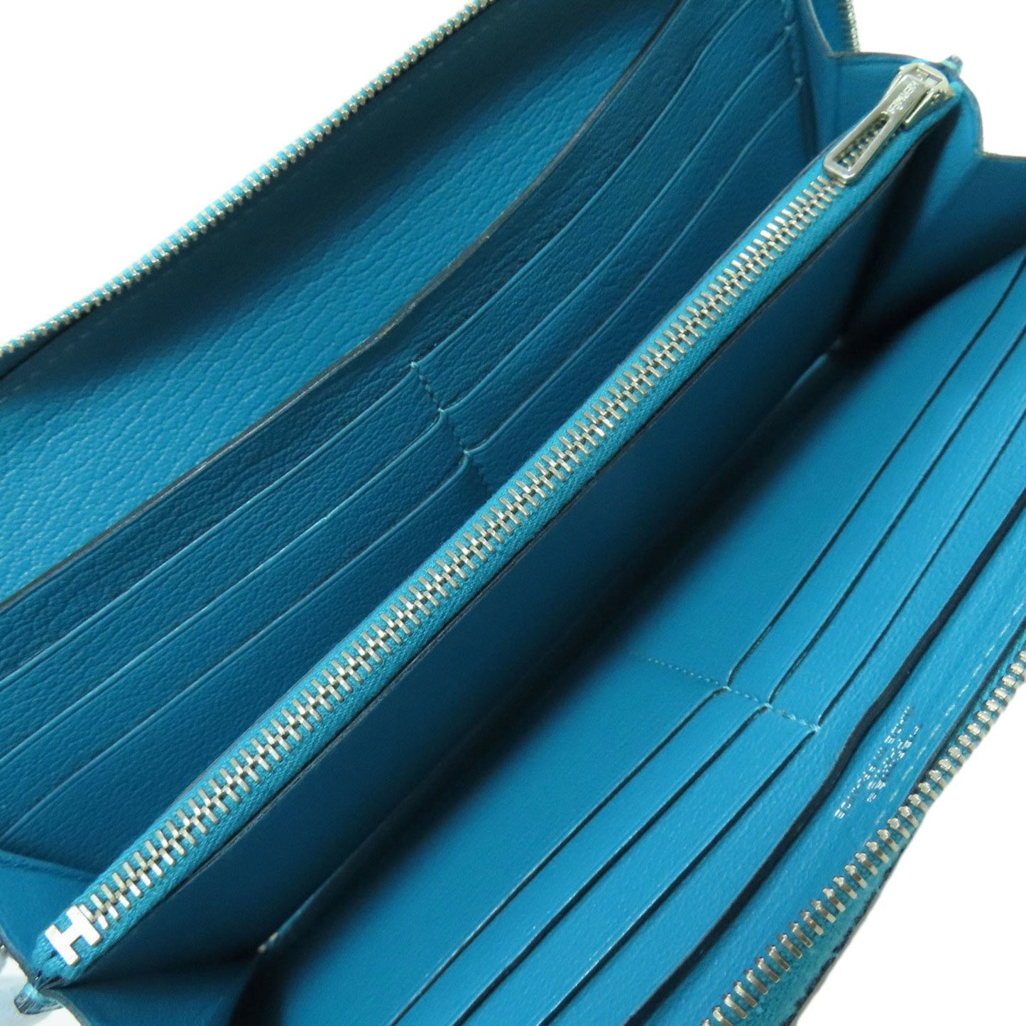 Hermès Azap, Blue, Leather, wallet