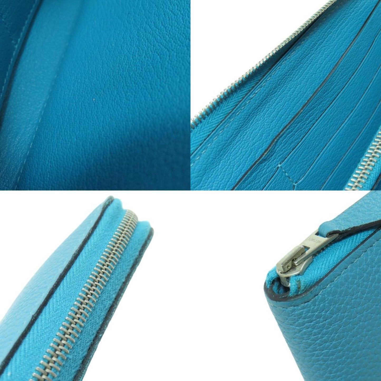 Hermès Azap, Blue, Leather, wallet