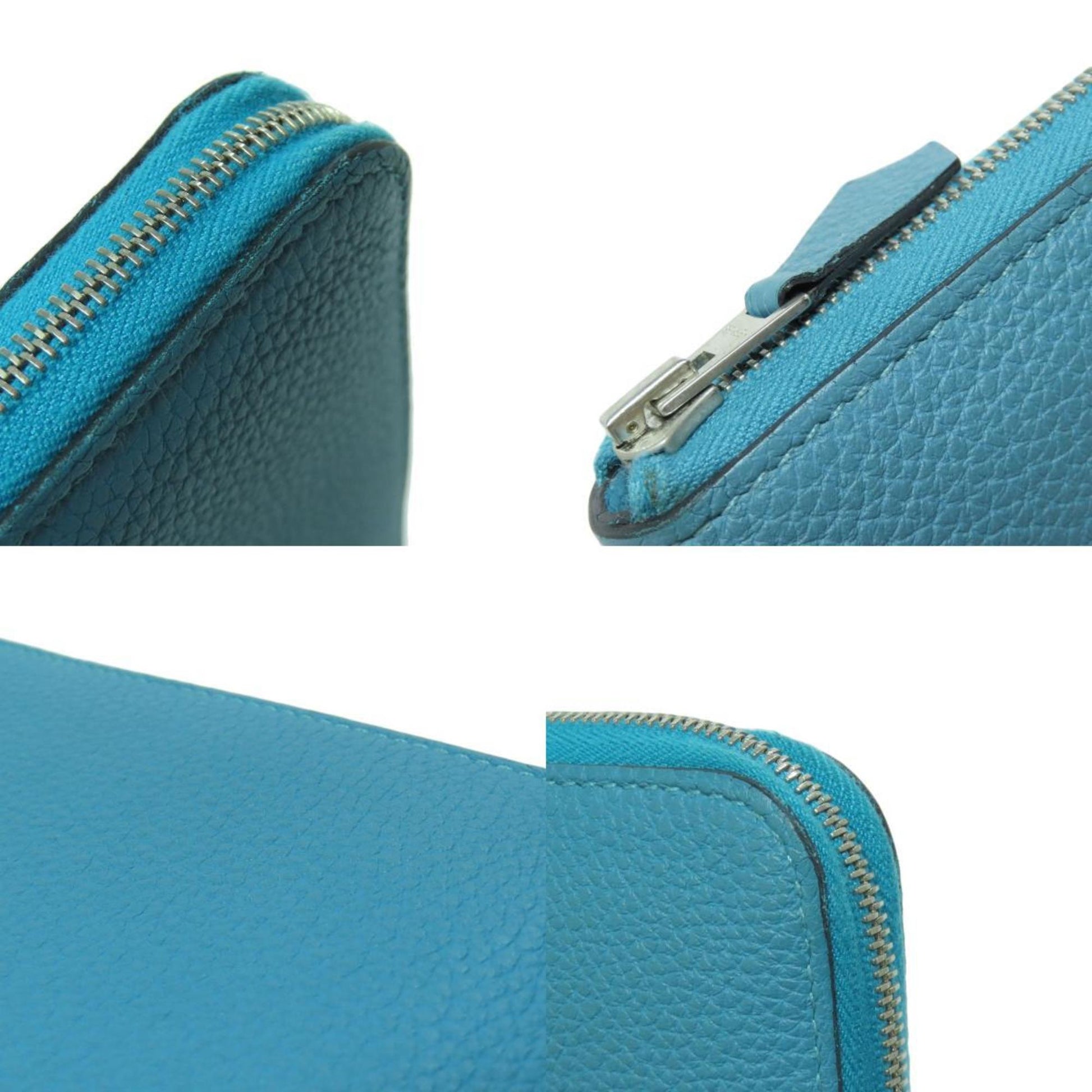 Hermès Azap, Blue, Leather, wallet