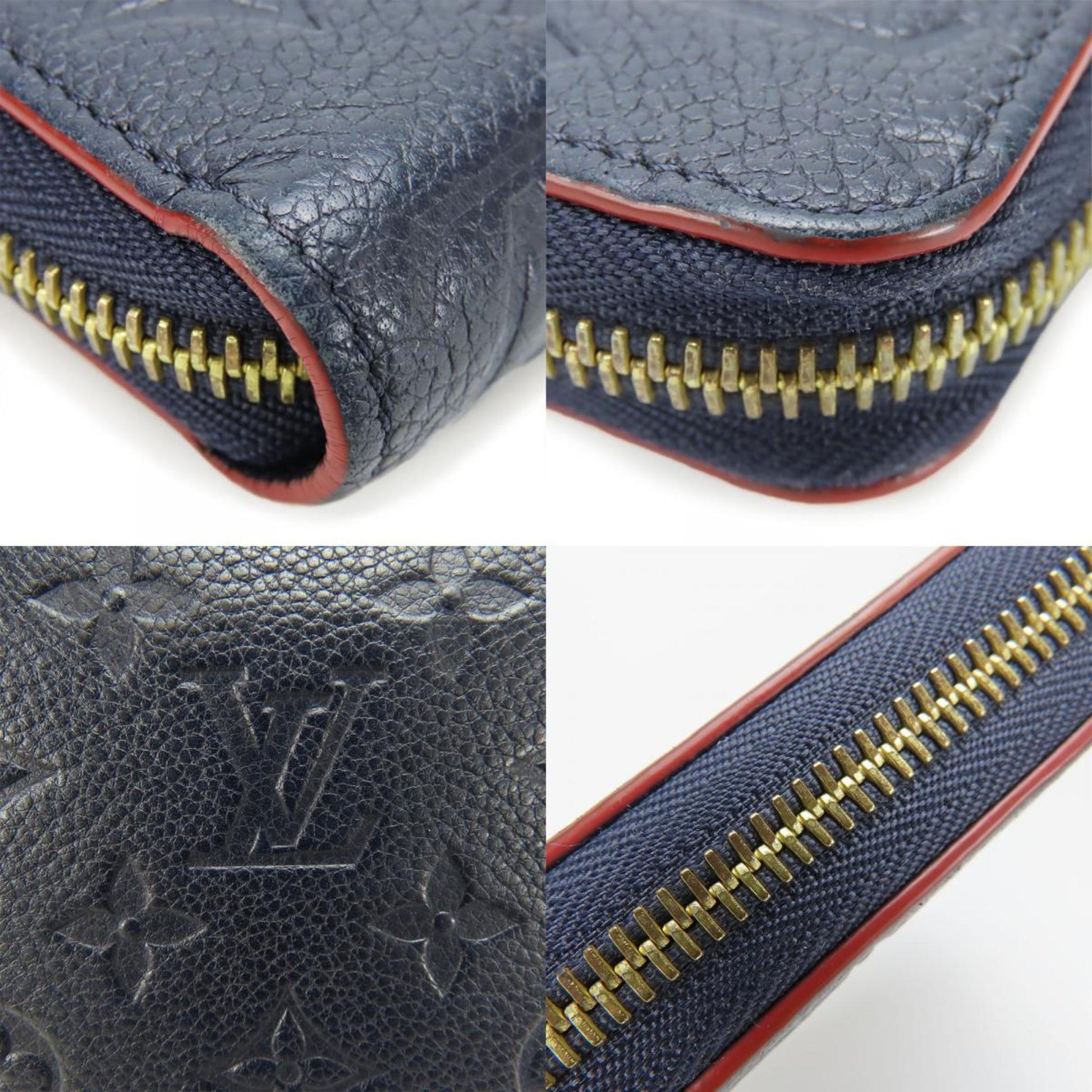 Louis Vuitton Zippy wallet, Navy, Leather, wallet