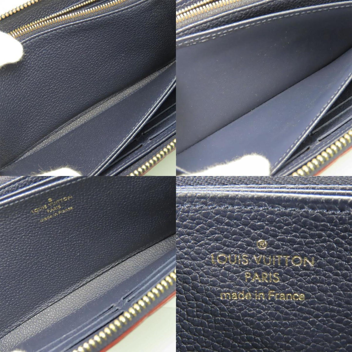 Louis Vuitton Zippy wallet, Navy, Leather, wallet