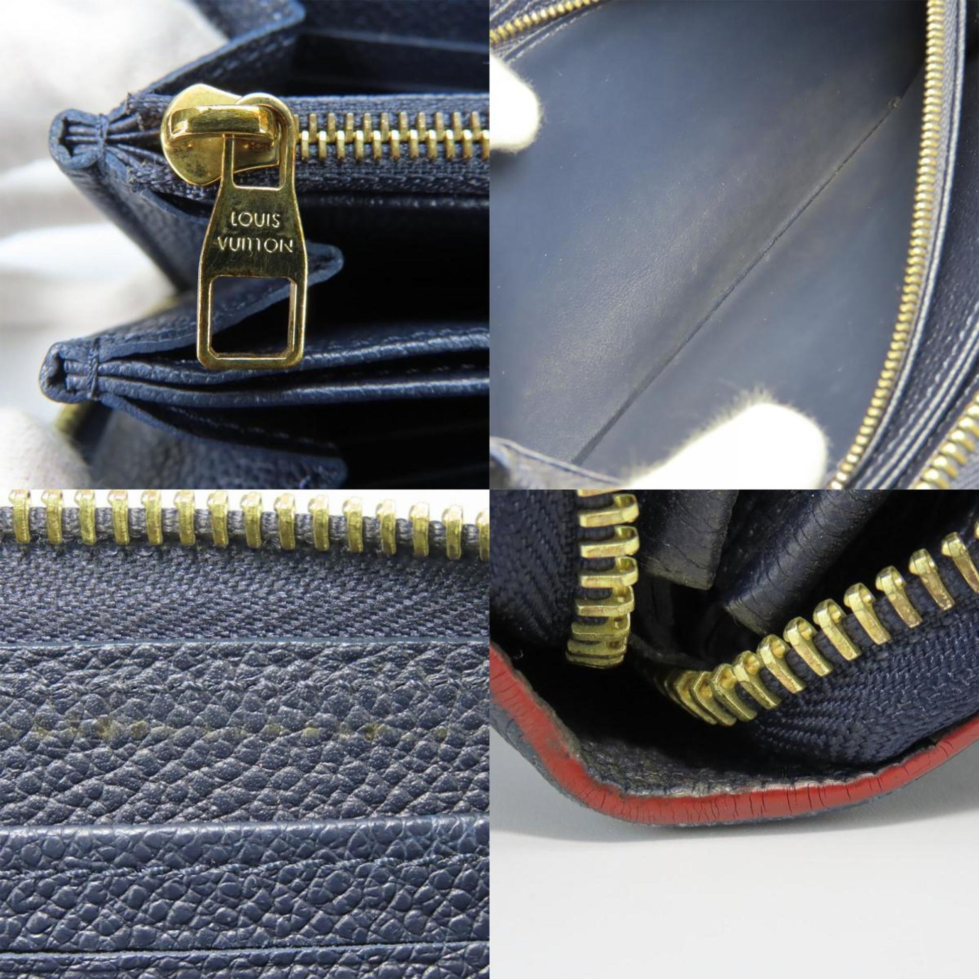 Louis Vuitton Zippy wallet, Navy, Leather, wallet