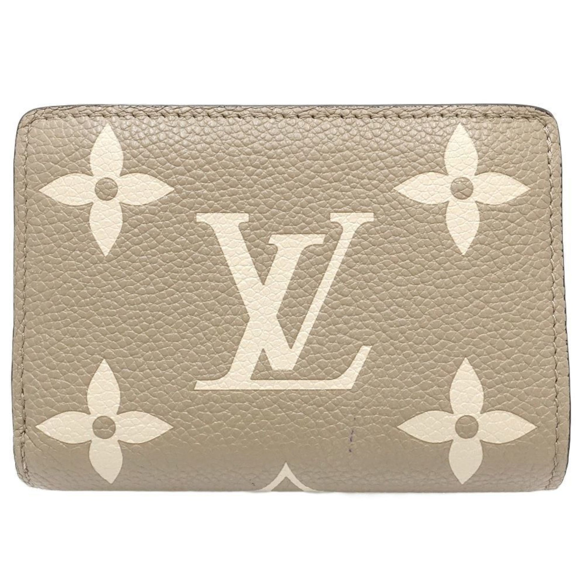 Louis Vuitton Portefeuille Cléa, Beige, Leather, wallet